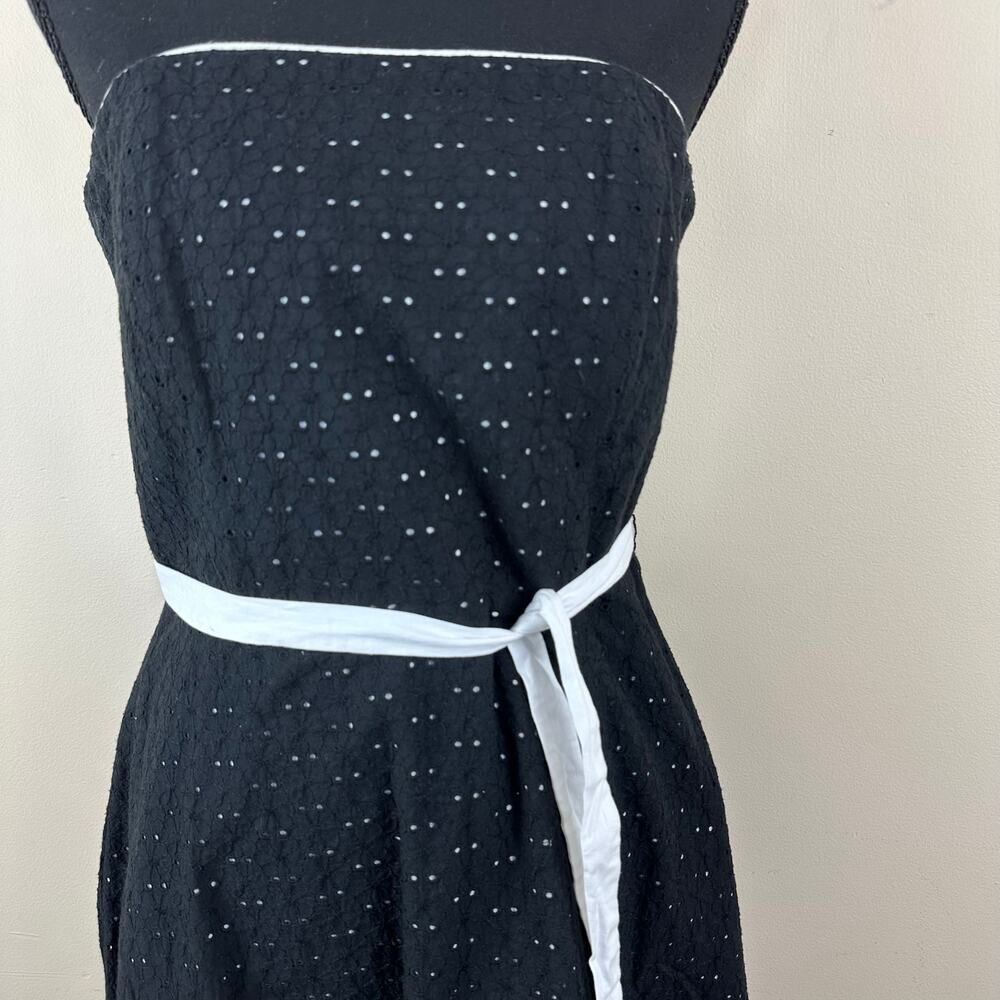 SpencerJeremy Strapless Corset Bodice Cotton Eyelet Floral Midi Balletcore Dress - Picture 2 of 8